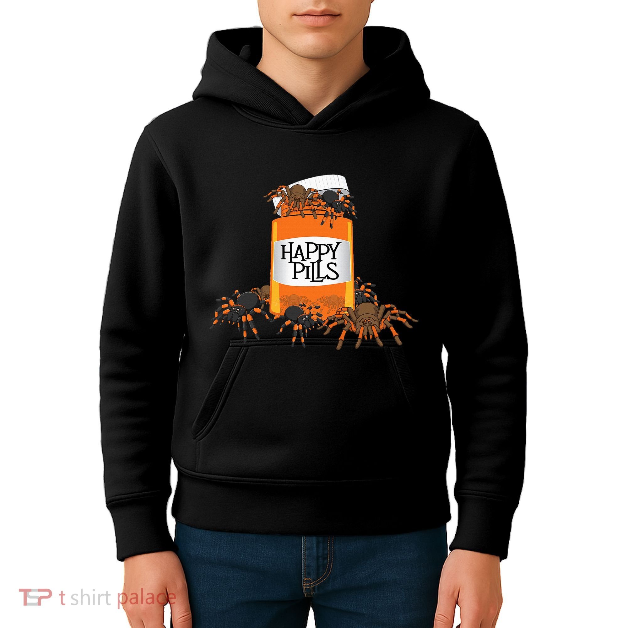 Tarantula Happy Pills Arthropod Arachnid Arachnophile Kids Hoodie