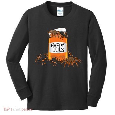 Tarantula Happy Pills Arthropod Arachnid Arachnophile Kids Long Sleeve Shirt