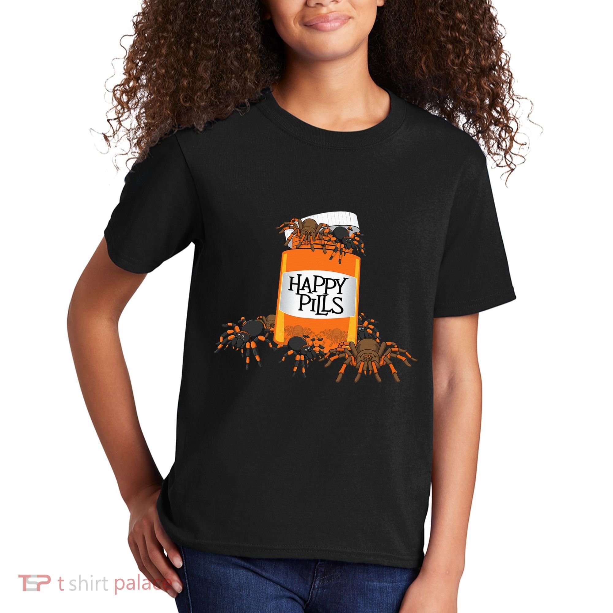 Tarantula Happy Pills Arthropod Arachnid Arachnophile Kids T-Shirt