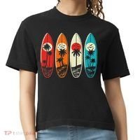 Tropical Hawaii Palm Surfing Beach Surfboard Retro Surf Comfort Colors Boxy T-Shirt thumb 0