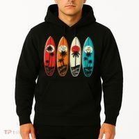 Tropical Hawaii Palm Surfing Beach Surfboard Retro Surf Hoodie thumb 2