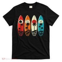 Tropical Hawaii Palm Surfing Beach Surfboard Retro Surf T-Shirt thumb 0