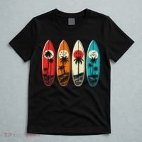 Tropical Hawaii Palm Surfing Beach Surfboard Retro Surf T-Shirt thumb 5