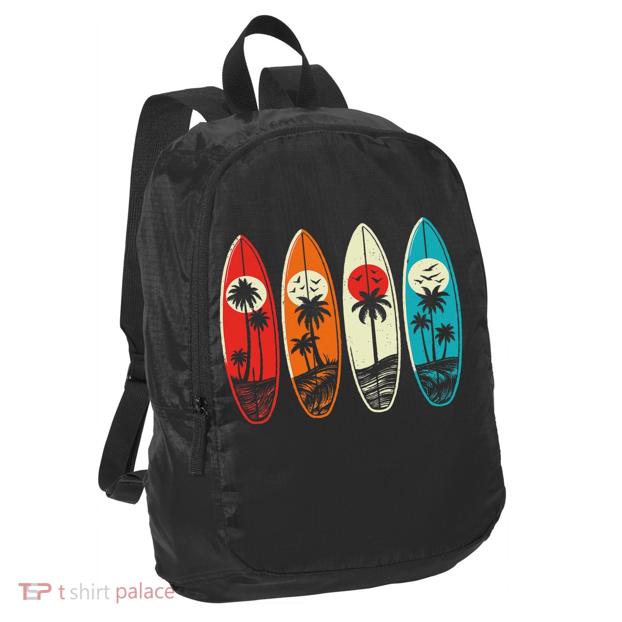 Tropical Hawaii Palm Surfing Beach Surfboard Retro Surf Port Authority Crush Ripstop Backpack