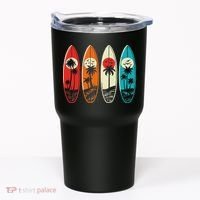 Tropical Hawaii Palm Surfing Beach Surfboard Retro Surf Tumbler thumb 0