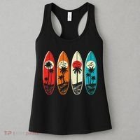 Tropical Hawaii Palm Surfing Beach Surfboard Retro Surf Women's Tank Top thumb 3