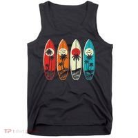 Tropical Hawaii Palm Surfing Beach Surfboard Retro Surf Tank Top thumb 0