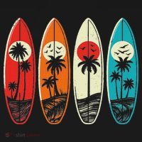 Tropical Hawaii Palm Surfing Beach Surfboard Retro Surf Tank Top thumb 6