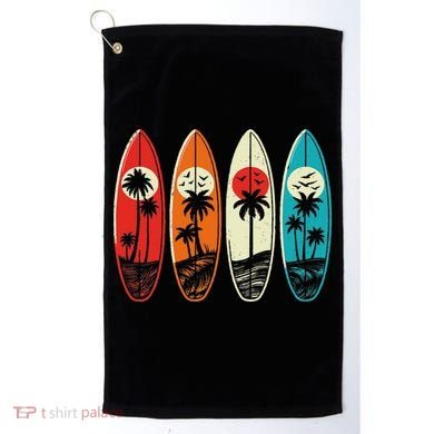 Tropical Hawaii Palm Surfing Beach Surfboard Retro Surf Golf Towel