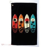 Tropical Hawaii Palm Surfing Beach Surfboard Retro Surf Golf Towel thumb 0