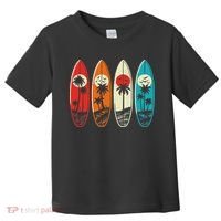 Tropical Hawaii Palm Surfing Beach Surfboard Retro Surf Toddler T-Shirt thumb 0