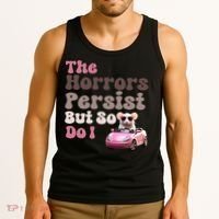 The Horrors Persist But So Do I Meme Funny Meme Funny Gen Z Funny Mouse Tank Top thumb 3