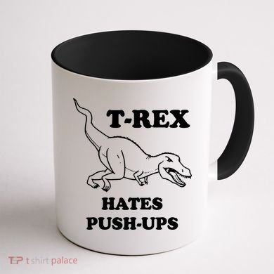 TRex Hates Pushups Coffee Mug back