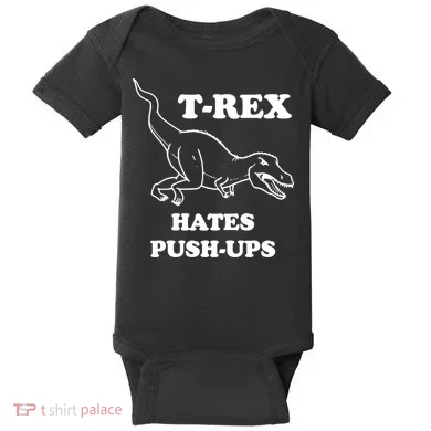 TRex Hates Pushups Baby Bodysuit