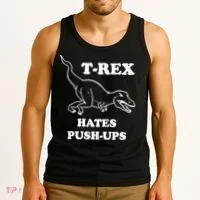 TRex Hates Pushups Tank Top thumb 3