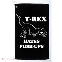 TRex Hates Pushups Golf Towel thumb 0