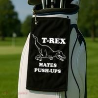 TRex Hates Pushups Golf Towel thumb 2