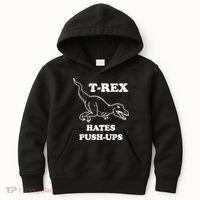 TRex Hates Pushups Kids Hoodie thumb 0