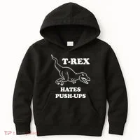 TRex Hates Pushups Kids Hoodie thumb 0