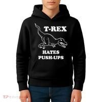 TRex Hates Pushups Kids Hoodie thumb 4