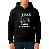 TRex Hates Pushups Kids Hoodie thumb 4