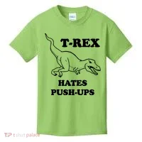 TRex Hates Pushups Kids T-Shirt thumb 0