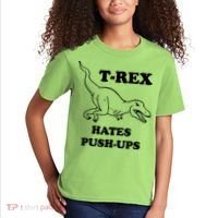 TRex Hates Pushups Kids T-Shirt thumb 2