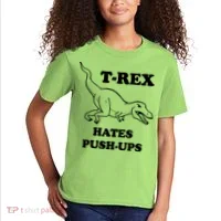 TRex Hates Pushups Kids T-Shirt thumb 2