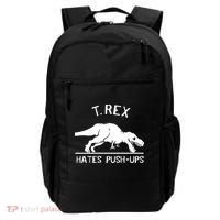 T-Rex Hates PushUps Funny Tyrannosaurus Rex Backpack thumb 0