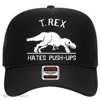 T-Rex Hates PushUps Funny Tyrannosaurus Rex Hat thumb 0