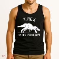 T-Rex Hates PushUps Funny Tyrannosaurus Rex Tank Top thumb 3