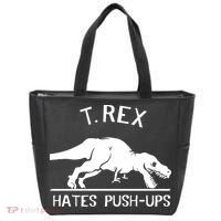T-Rex Hates PushUps Funny Tyrannosaurus Rex Tote Bag thumb 0