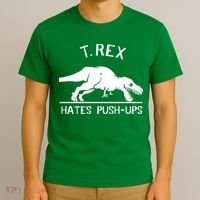 T-Rex Hates PushUps Funny Tyrannosaurus Rex T-Shirt thumb 3