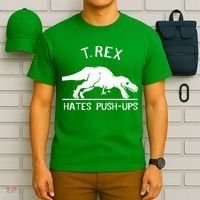 T-Rex Hates PushUps Funny Tyrannosaurus Rex T-Shirt thumb 6