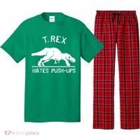 T-Rex Hates PushUps Funny Tyrannosaurus Rex Pajama Set thumb 0