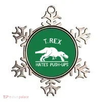 T-Rex Hates PushUps Funny Tyrannosaurus Rex Ornament thumb 0