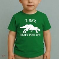 T-Rex Hates PushUps Funny Tyrannosaurus Rex Toddler T-Shirt thumb 2
