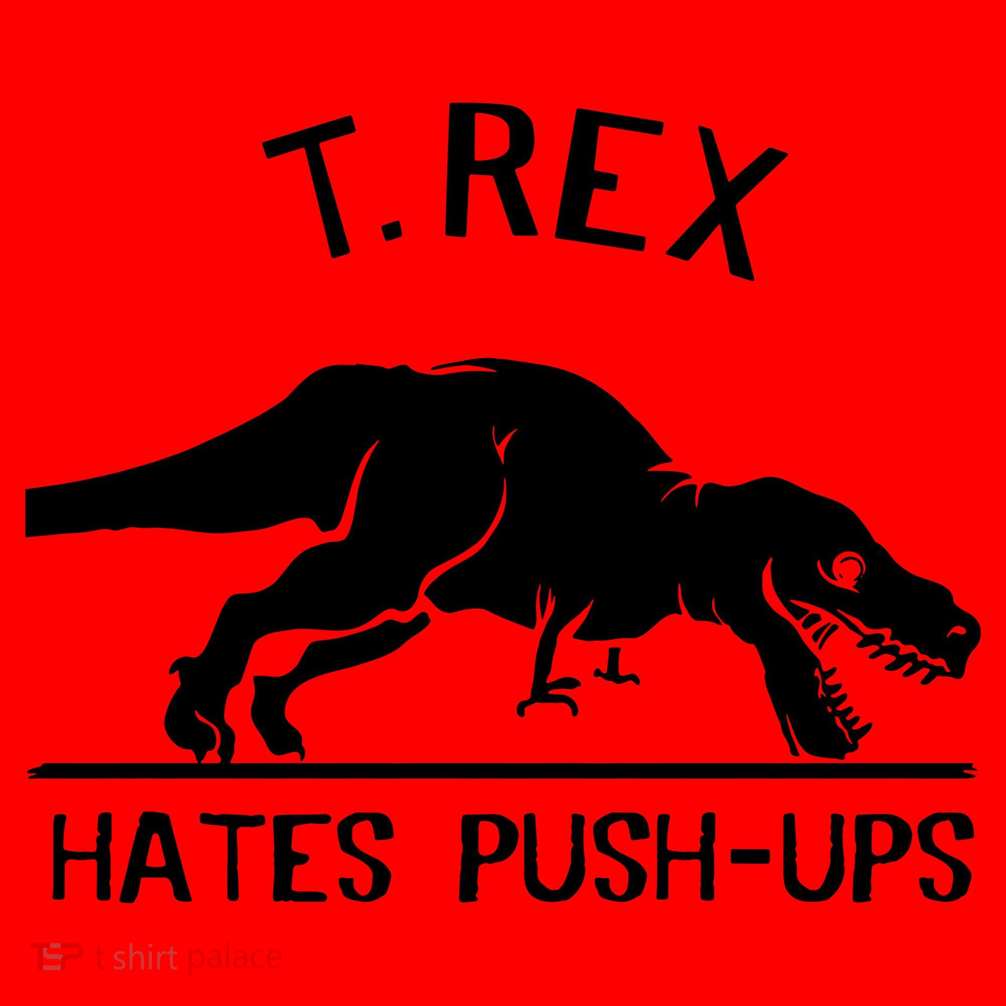 T-Rex Hates PushUps Funny Tyrannosaurus Rex Santa Hat