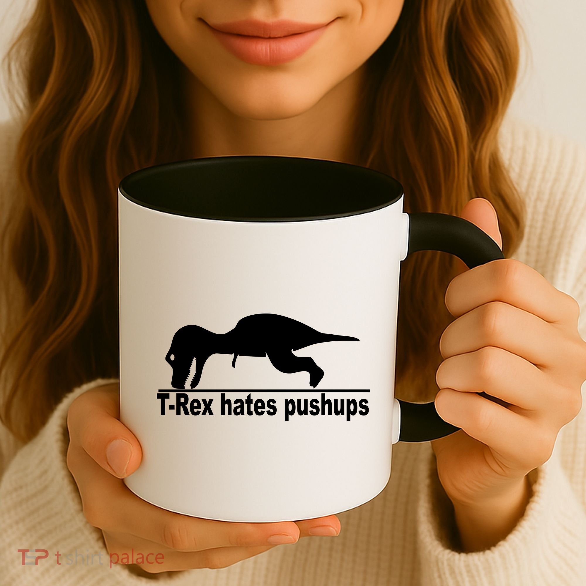 TRex Hates Pushups Funny Coffee Mug