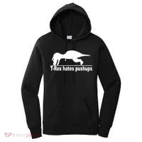 TRex Hates Pushups Funny Women's Hoodie thumb 0