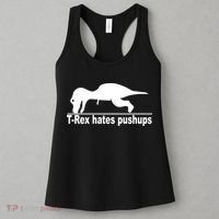 TRex Hates Pushups Funny Women's Tank Top thumb 3