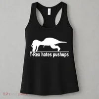 TRex Hates Pushups Funny Women's Tank Top thumb 3