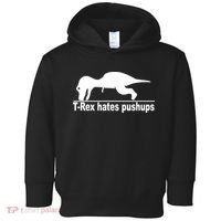 TRex Hates Pushups Funny Toddler Hoodie thumb 0