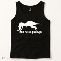 TRex Hates Pushups Funny Tank Top thumb 2