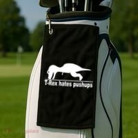 TRex Hates Pushups Funny Golf Towel thumb 2