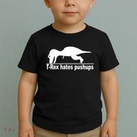 TRex Hates Pushups Funny Toddler T-Shirt thumb 2