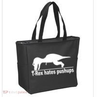 TRex Hates Pushups Funny Tote Bag thumb 2