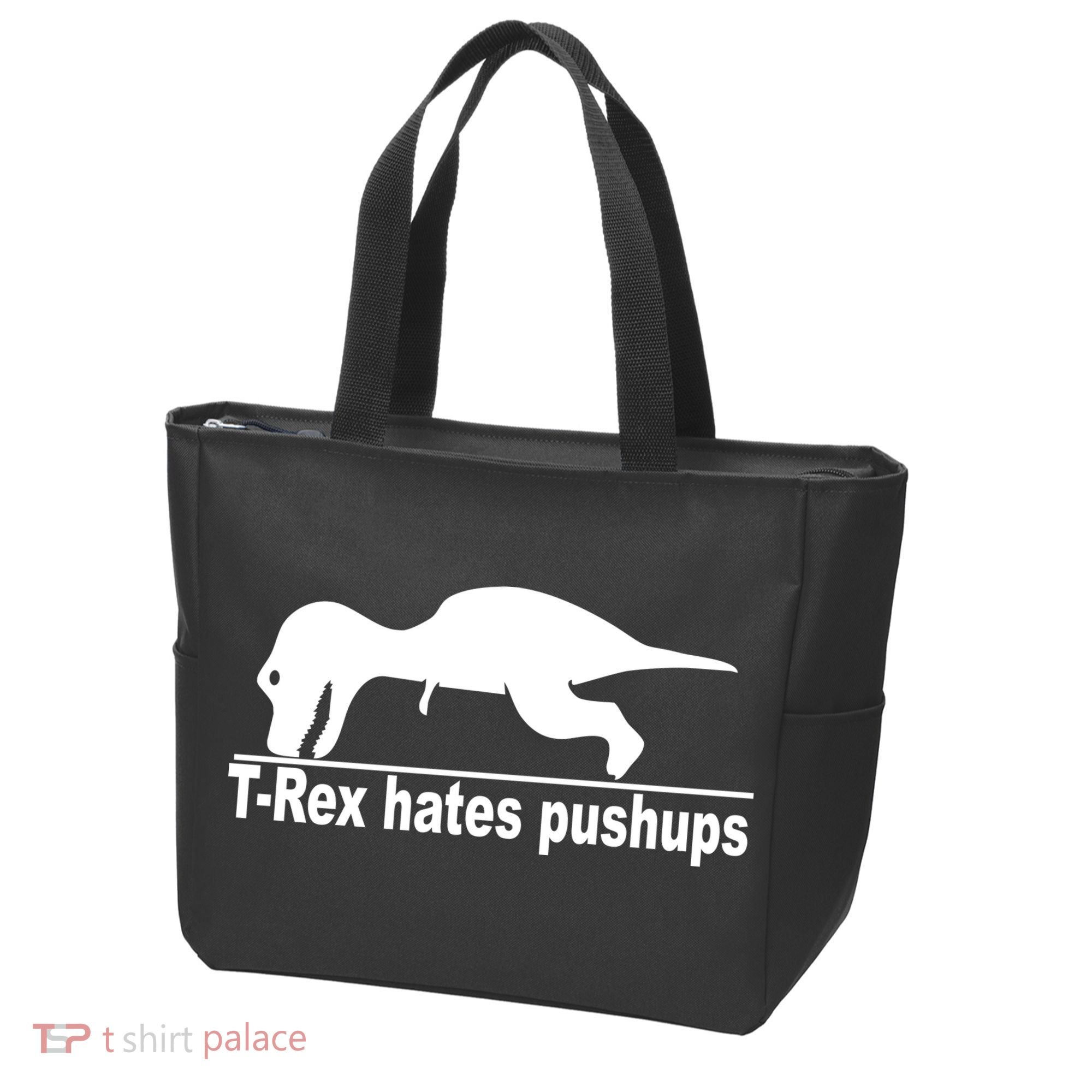 TRex Hates Pushups Funny Tote Bag