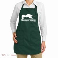 TRex Hates Pushups Funny Apron thumb 2