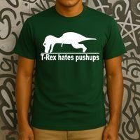 TRex Hates Pushups Funny T-Shirt thumb 3